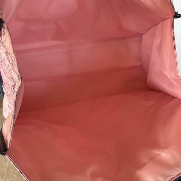 Brand New Victoria's Secret Pink Grey Floral Tote Bag Snap Close Shoulder Purse - Picture 14 of 15